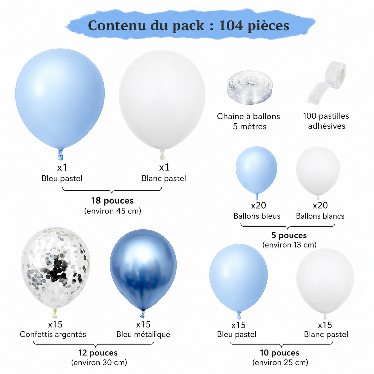 Ensemble de ballons bleu